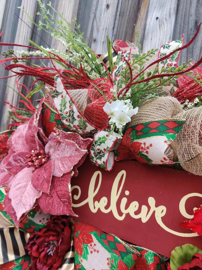 Christmas Poinsettia Wreath