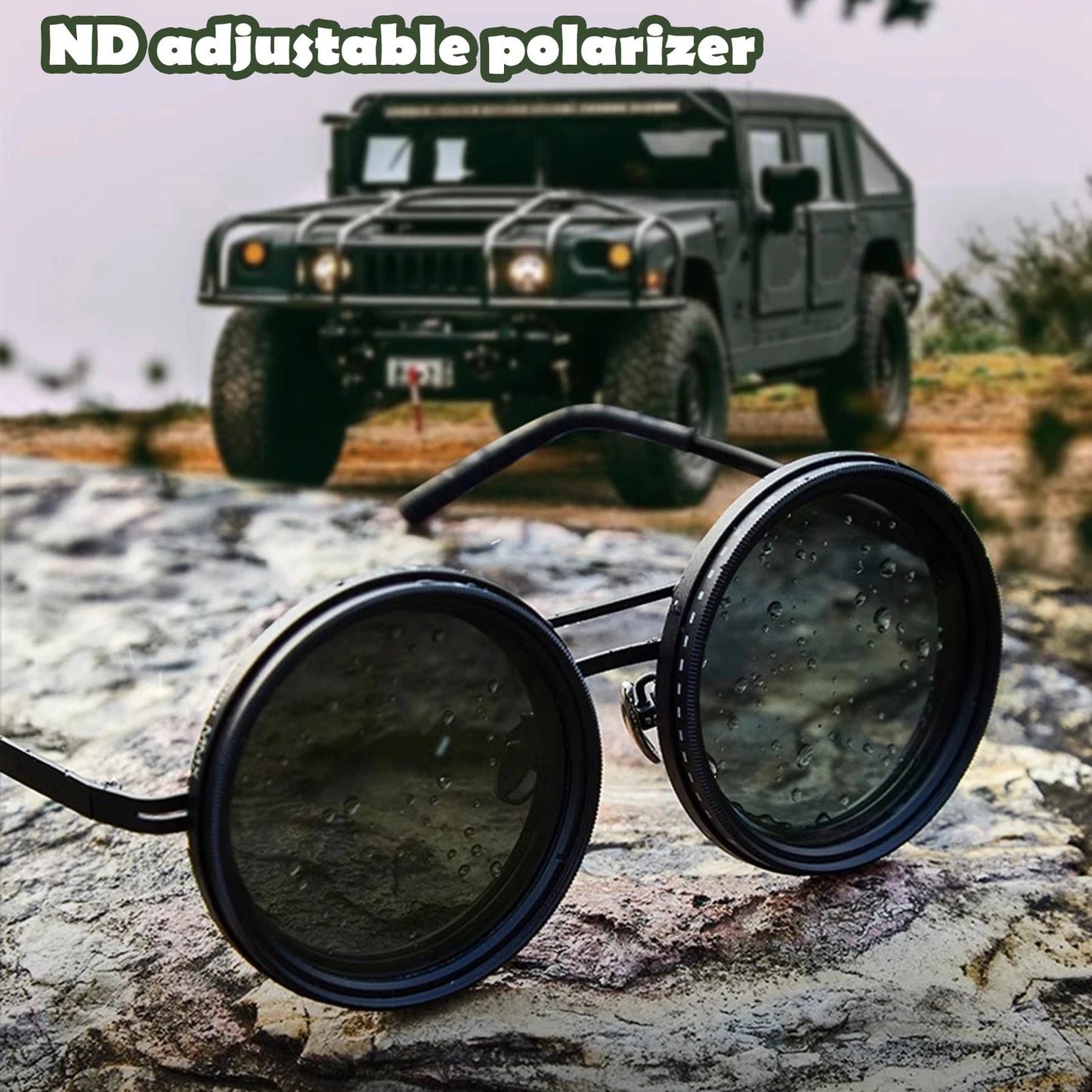 🔥Last Day 49% OFF - 2025 New ND Filter 1-9 Gears Adjustable Tint Uv400 RoundSunglasses