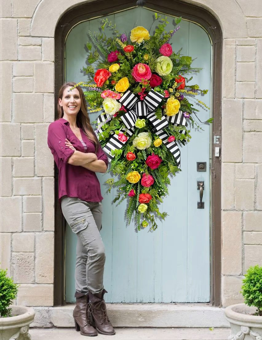 Extra Large Spring Wreath, Easter Wreaths for Front Door