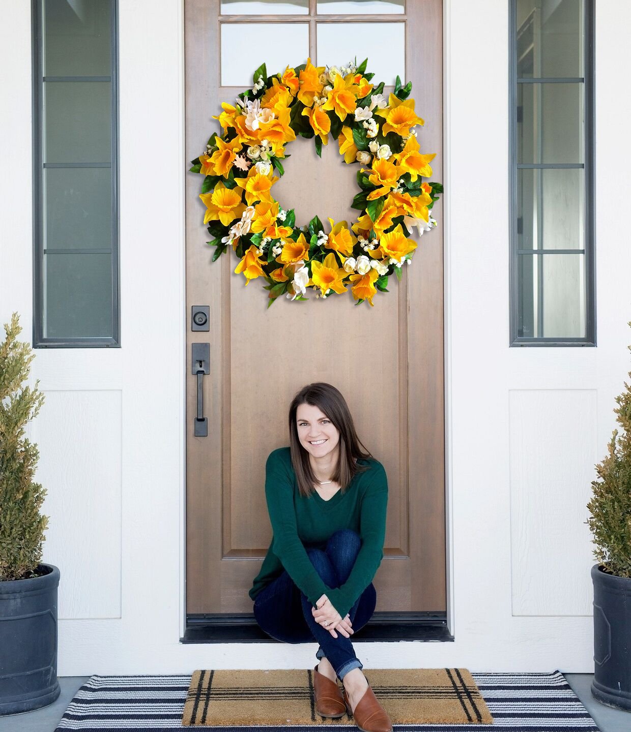 Easter Spring Yellow Daffodil Wreath-❤️like real flowers