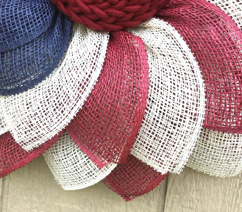Poly Burlap American Flag Wreath-50% OFF