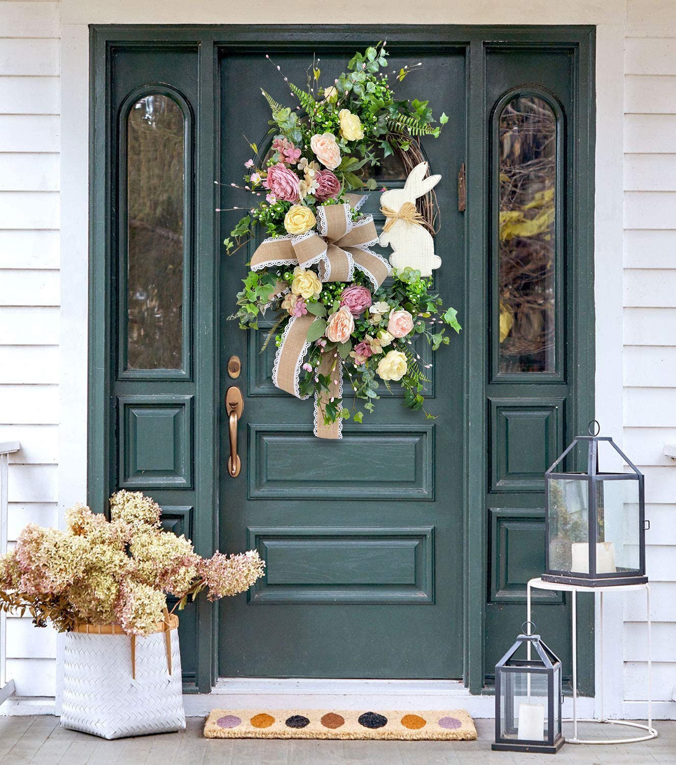🥕Rustic Bunny Wreath|Spring Wreaths for Front Door