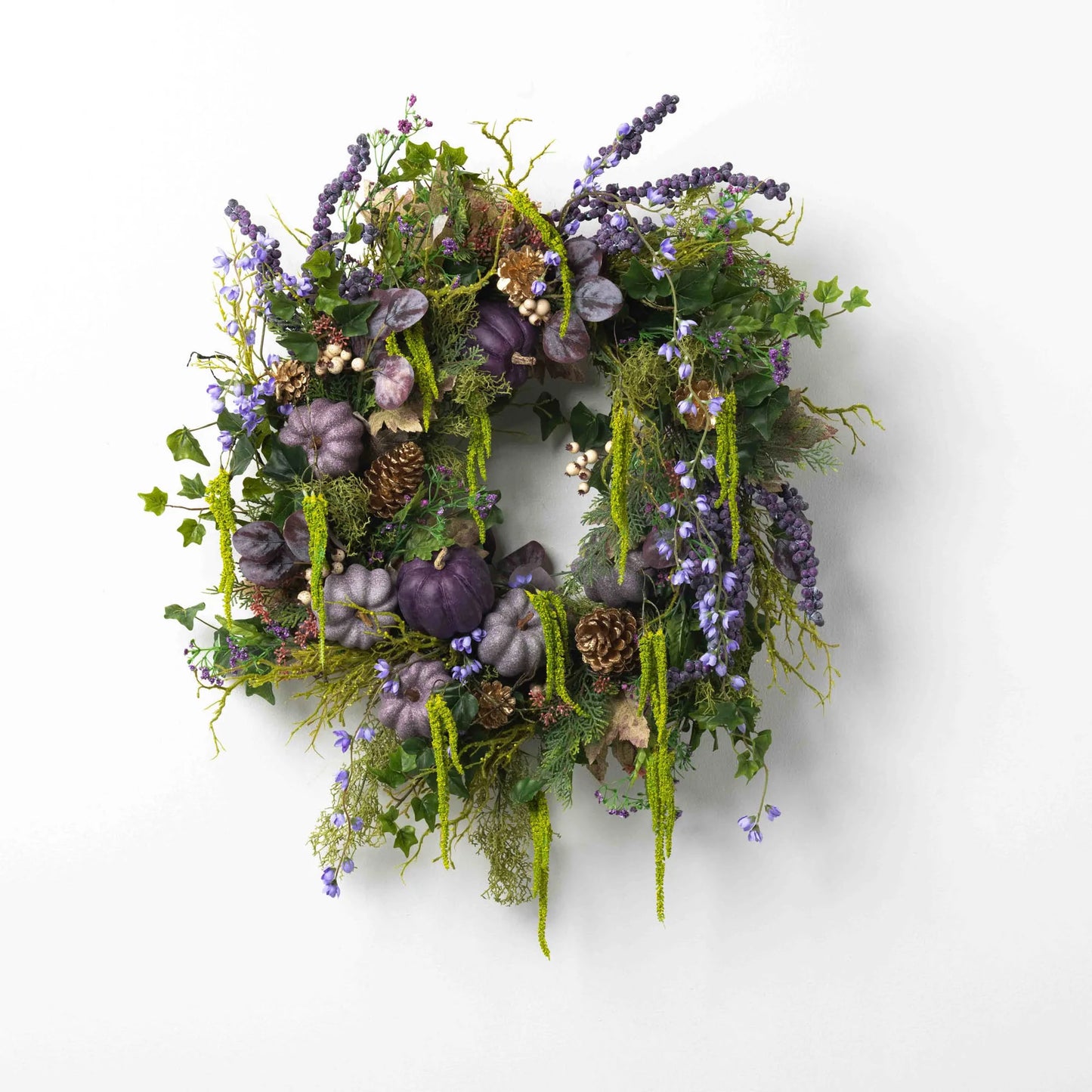 Halloween Autumn Winter Purple Pumpkin Wreath