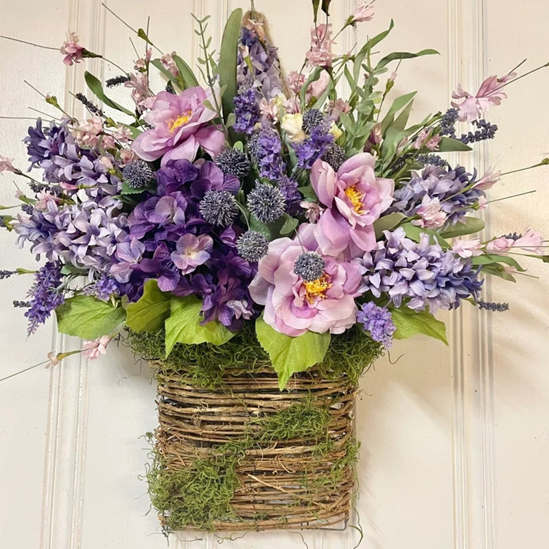 Lavender Basket Wreaths -Mother's Day Floral Wreath, Gift for mom💐