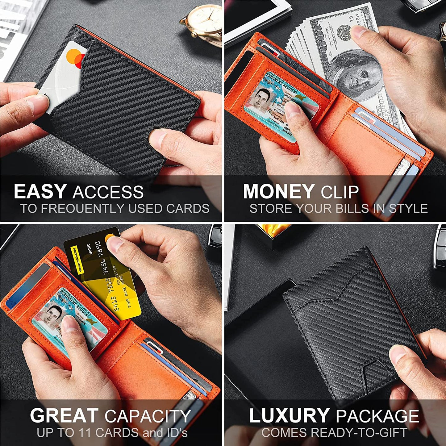 š„Mens Slim Wallet RFID Blockingš„