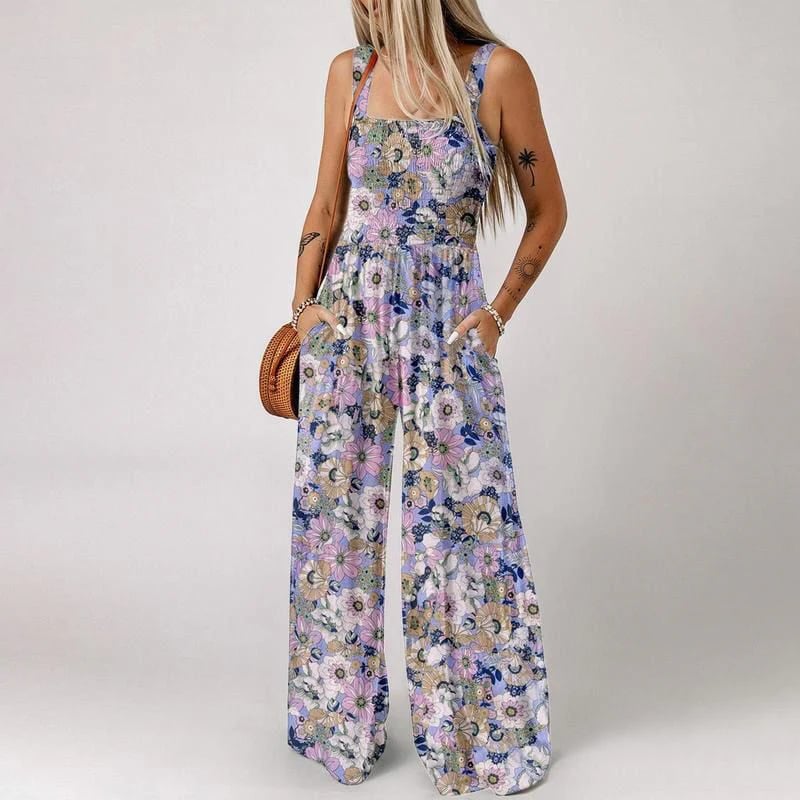 🏖️Summer Hot Sale 49% OFF🌼Women's Casual Print Sleeveless Overalls Jumpsuits
