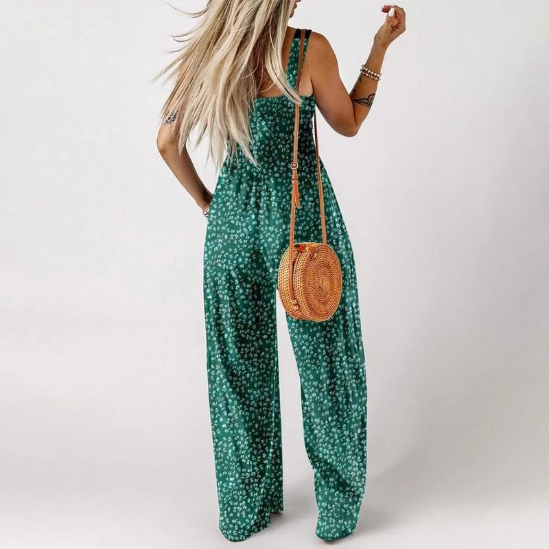 🏖️Summer Hot Sale 49% OFF🌼Women's Casual Print Sleeveless Overalls Jumpsuits