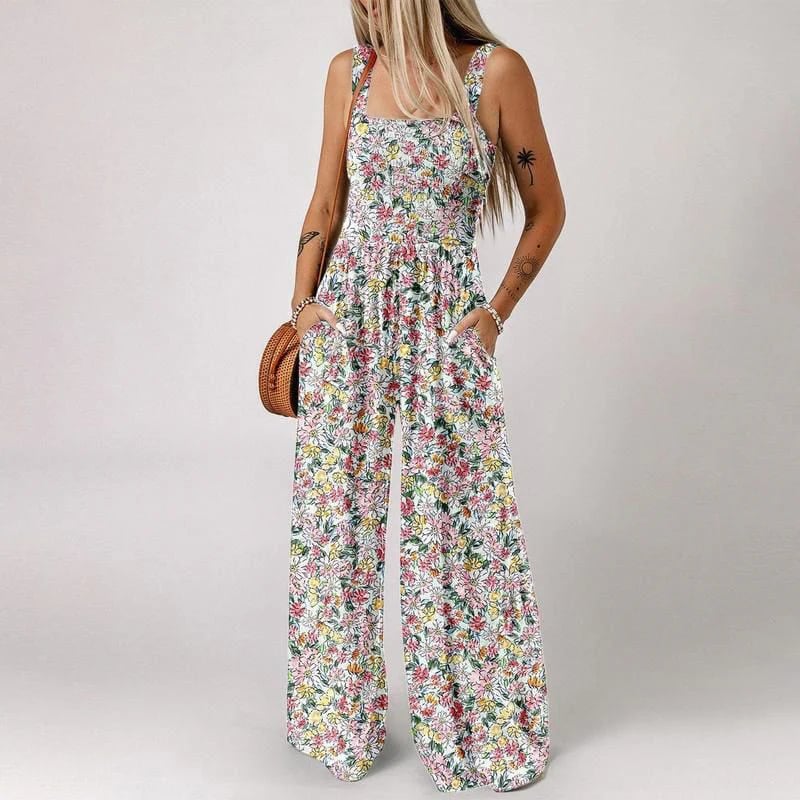 🏖️Summer Hot Sale 49% OFF🌼Women's Casual Print Sleeveless Overalls Jumpsuits