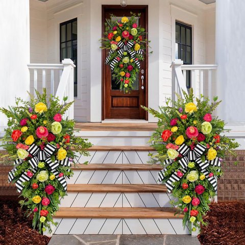 Extra Large Spring Wreath, Easter Wreaths for Front Door