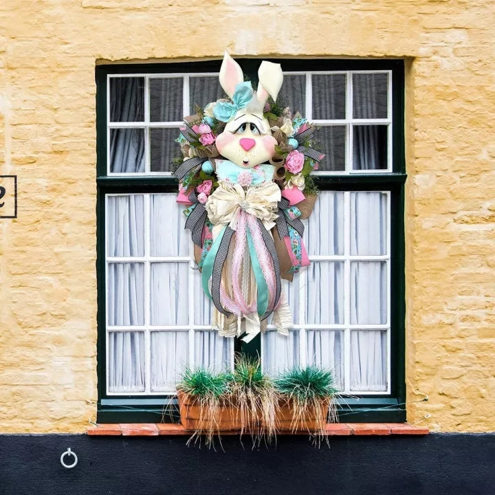 Easter Wreath for Front Door - Easter Bunny