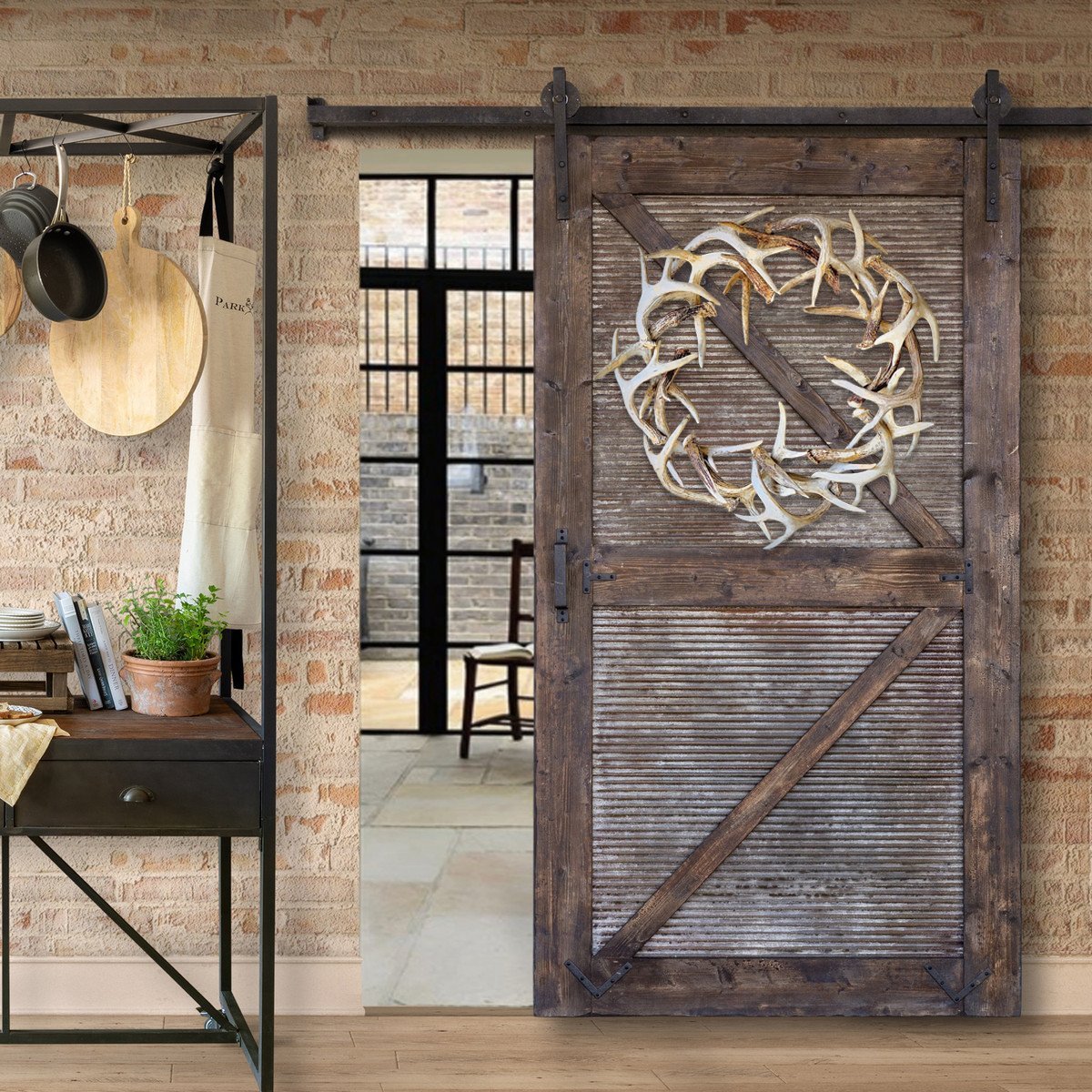 Rustic Farmhouse Antler Wreath