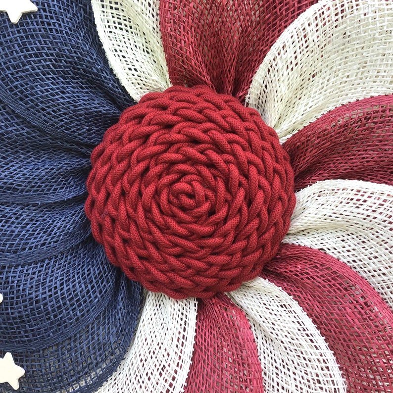 Poly Burlap American Flag Wreath-50% OFF