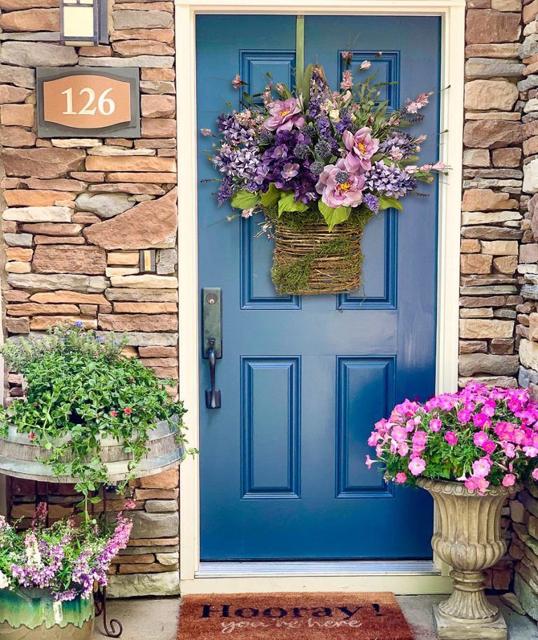 Lavender Basket Wreaths -Mother's Day Floral Wreath, Gift for mom💐