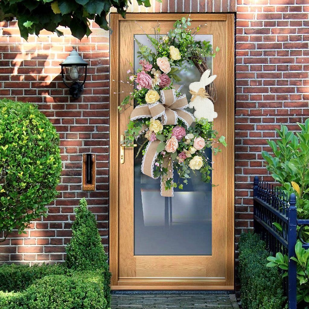 🥕Rustic Bunny Wreath|Spring Wreaths for Front Door