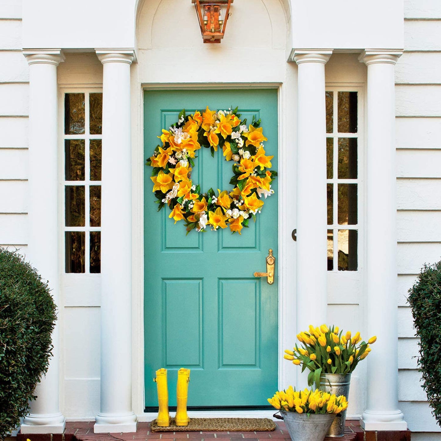 Easter Spring Yellow Daffodil Wreath-❤️like real flowers