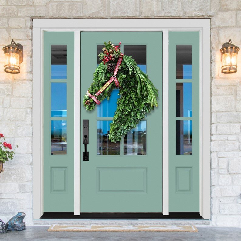 Farmhouse Double Horse Head Christmas Wreath