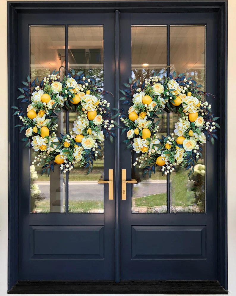 🌸 Spring/Summer Lemon Wreath🌸- Housewarming gift.