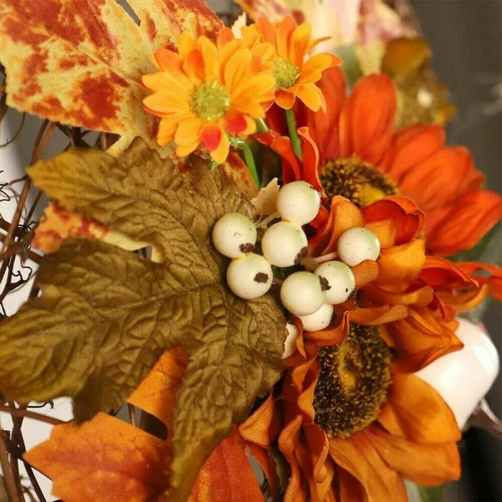 Halloween Autumn Harvest Pumpkin Garland Fall Maple Leaf Home Party Wreath Decor