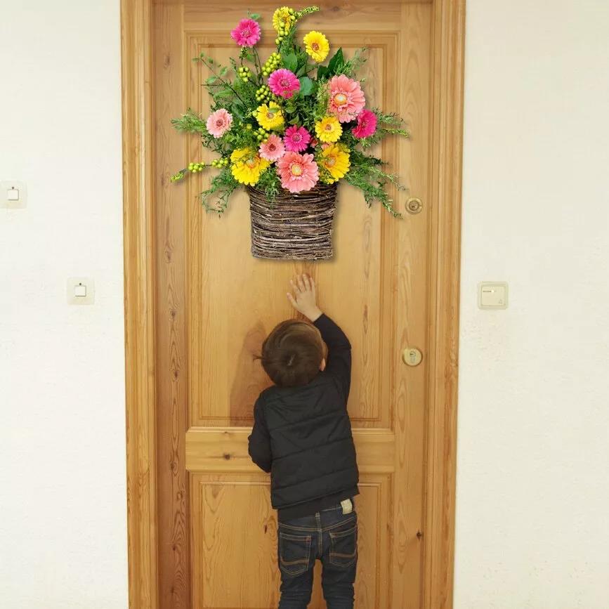 💐Gerbera daisy door basket-The flowerpot door wreath is unique!