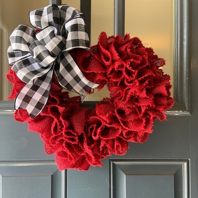 "I 💝 YOU"-Burlap Valentine's Day Wreath💏