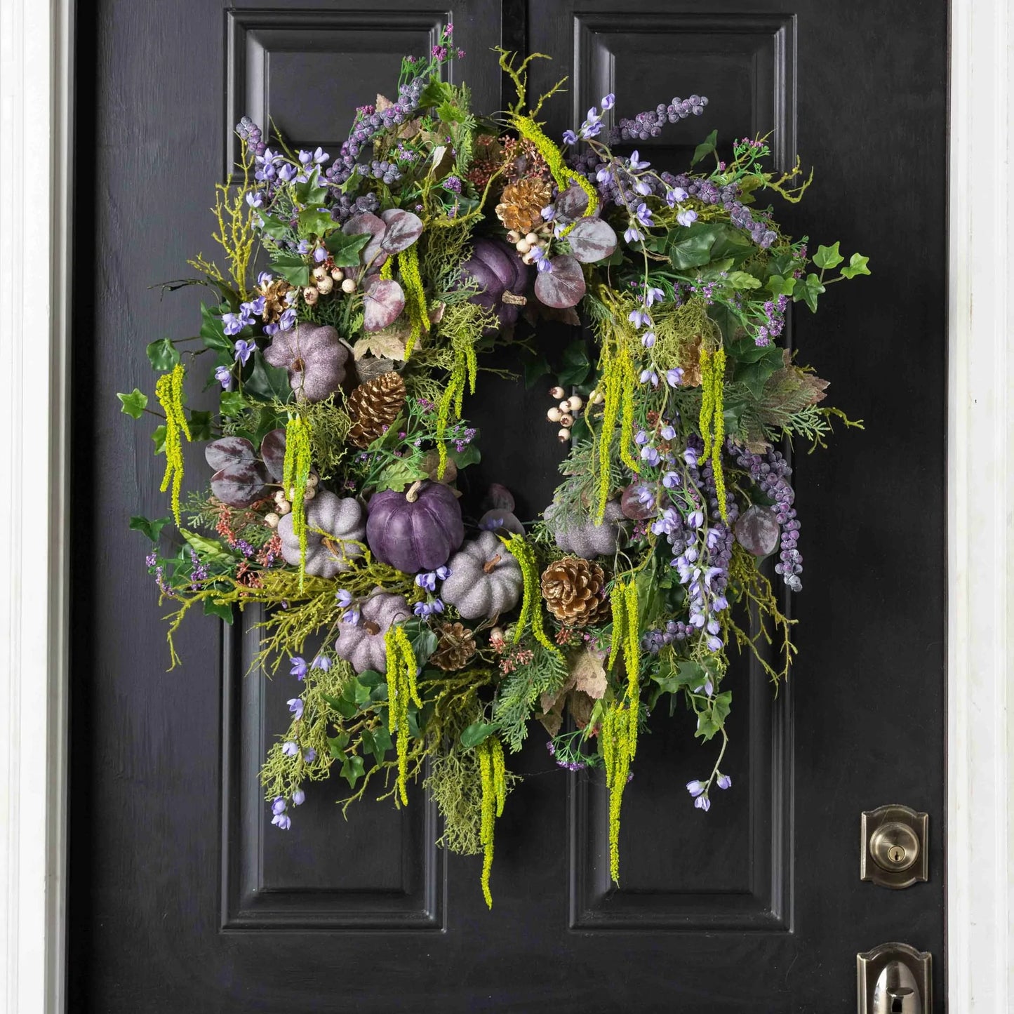 Halloween Autumn Winter Purple Pumpkin Wreath