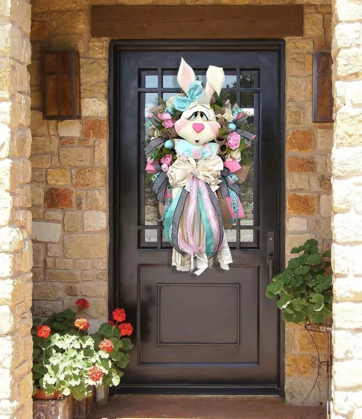 Easter Wreath for Front Door - Easter Bunny