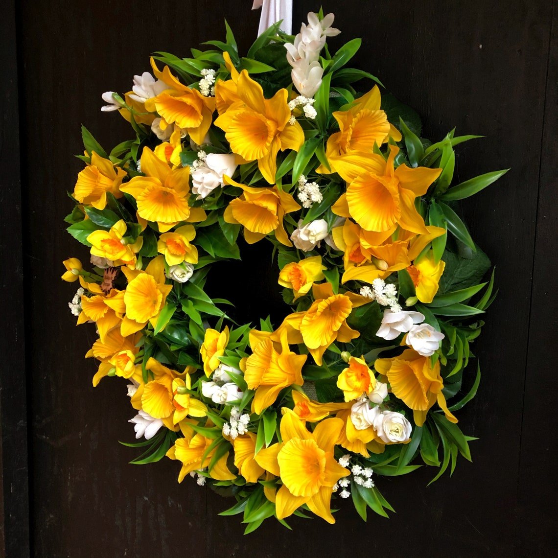 Easter Spring Yellow Daffodil Wreath-❤️like real flowers
