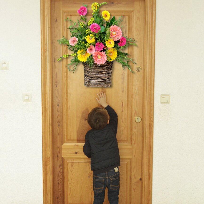 Gerbera daisy door basket-The flowerpot door wreath is unique!