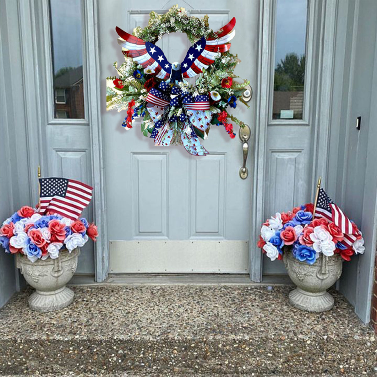 Eagle Wreath for front Door American Eagle Wreath, Summer Patriotic Wreath