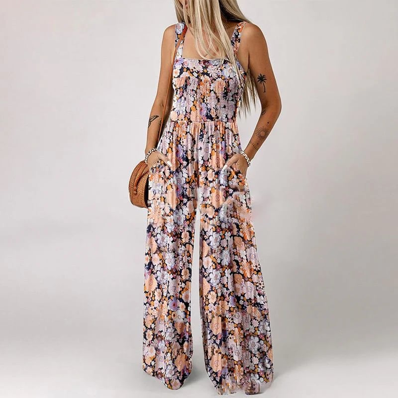 🏖️Summer Hot Sale 49% OFF🌼Women's Casual Print Sleeveless Overalls Jumpsuits