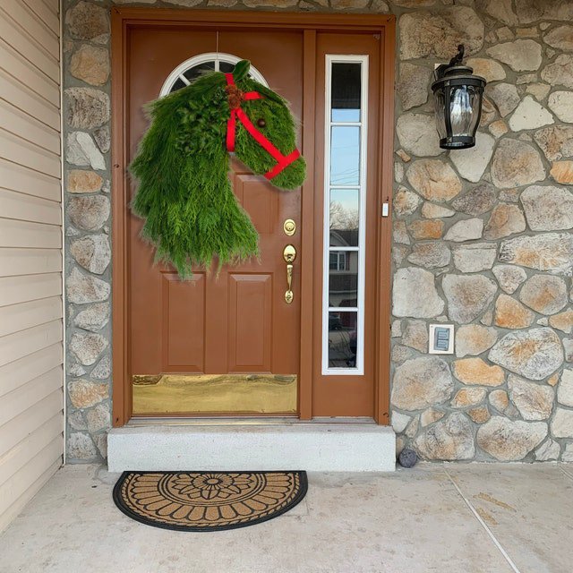 Farmhouse Double Horse Head Christmas Wreath