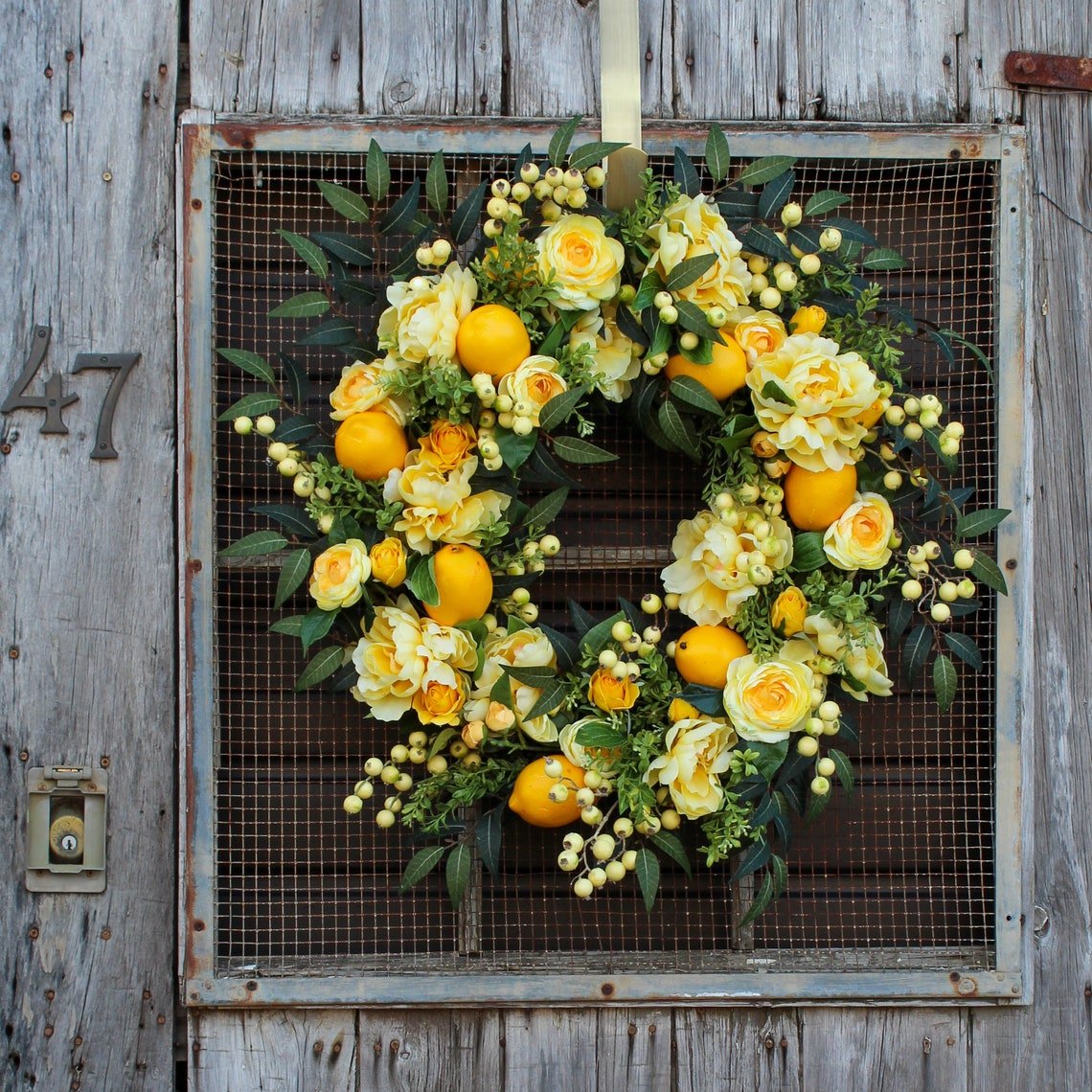 🌸 Spring/Summer Lemon Wreath🌸- Housewarming gift.