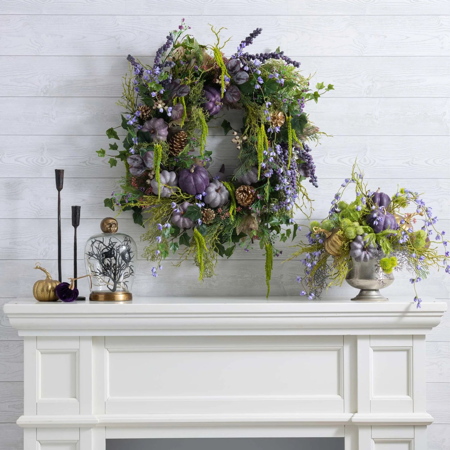Halloween Autumn Winter Purple Pumpkin Wreath