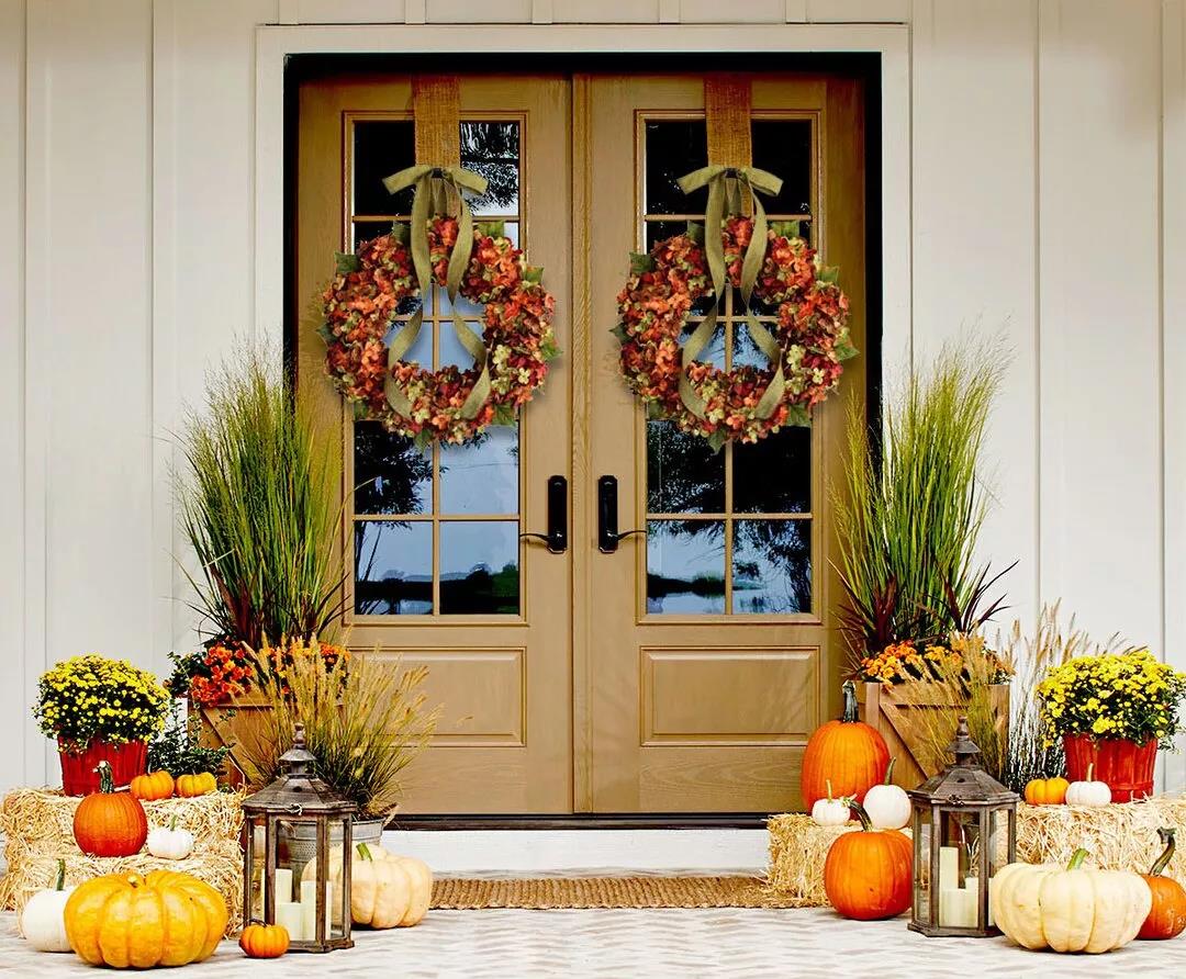🍁Fall hydrangea wreath - Rustic home decor