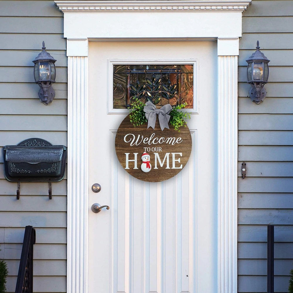 ๐๐ Interchangeable Welcome to Our Home Wood Round Wreath