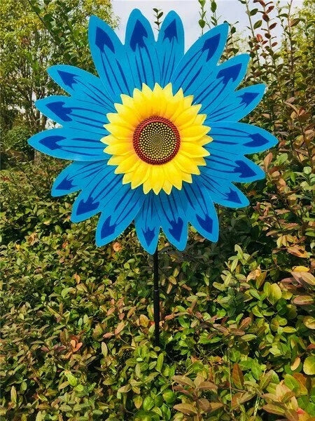 Sunflower windmill-for Decoration Outside Yard Garden Lawn