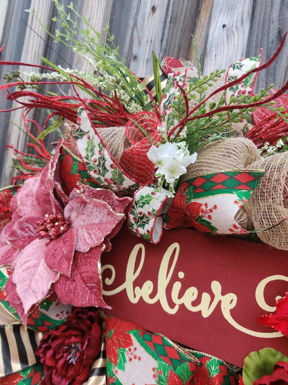 Christmas Poinsettia Wreath