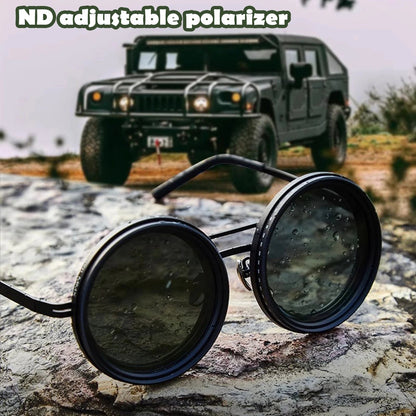 🔥Last Day 49% OFF - 2025 New ND Filter 1-9 Gears Adjustable Tint Uv400 RoundSunglasses