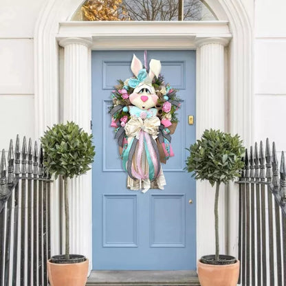Easter Wreath for Front Door - Easter Bunny