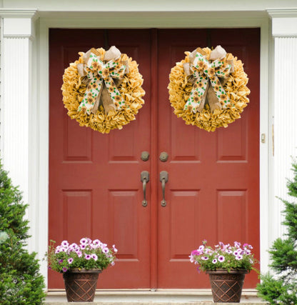 Burlap Sunflower Wreath