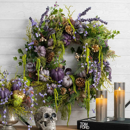 Halloween Autumn Winter Purple Pumpkin Wreath