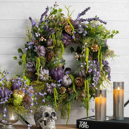 Halloween Autumn Winter Purple Pumpkin Wreath
