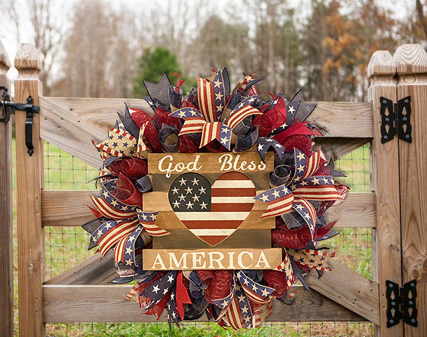NEW Rustic Patriotic Door Wreath