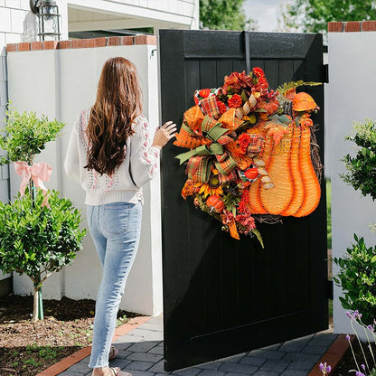 🎃Orange big pumpkin hydrangea wreath