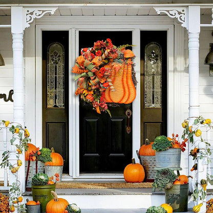 🎃Orange big pumpkin hydrangea wreath