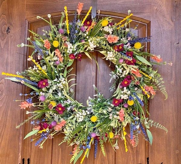Rainbow Hydrangea Wreath