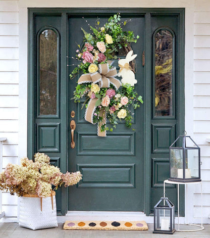 🥕Rustic Bunny Wreath|Spring Wreaths for Front Door