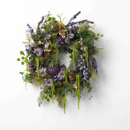 Halloween Autumn Winter Purple Pumpkin Wreath