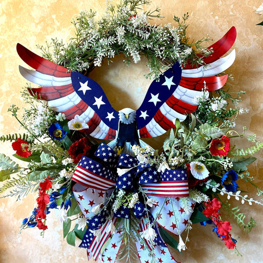 Eagle Wreath for front Door American Eagle Wreath, Summer Patriotic Wreath