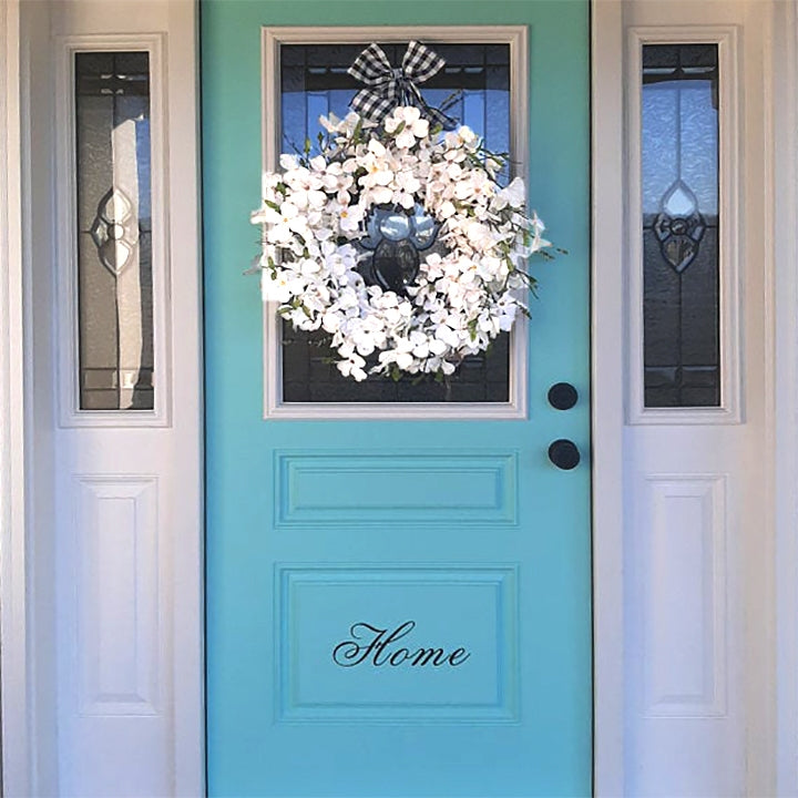 Buffalo Plaid & White Dogwood Fresh Wreath